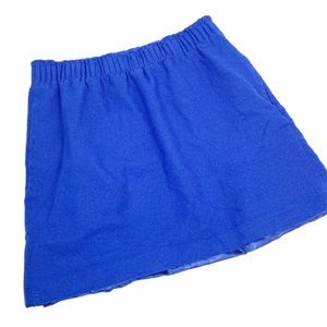 J Crew Royal Blue Wool Paper Bag Mini Skirt Size 2